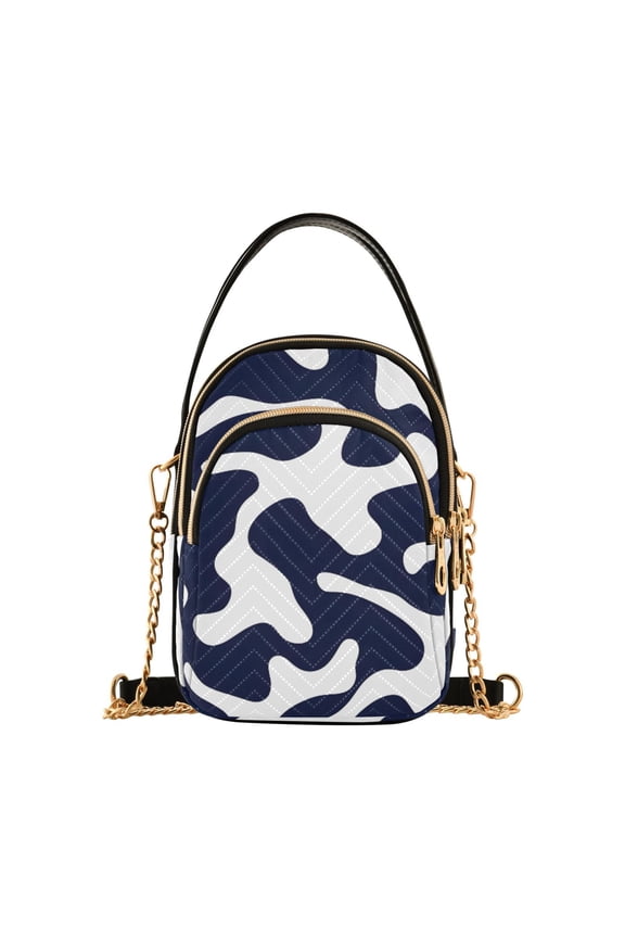 Women Cows Wavy Chain Crossbody Bags Shoulder Handbag Phone Purse