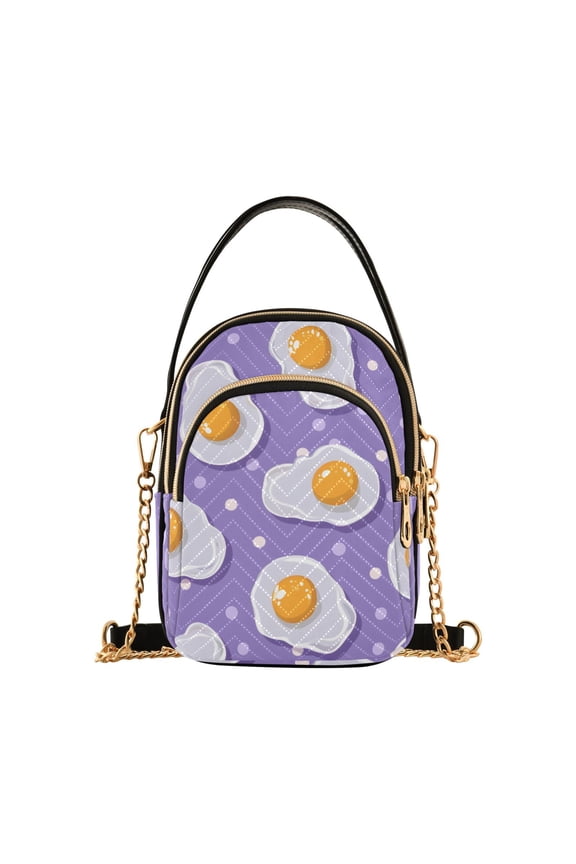 Women Cute Eggs and Polka Dots Chain Crossbody Bags Shoulder Handbag Phone Purse