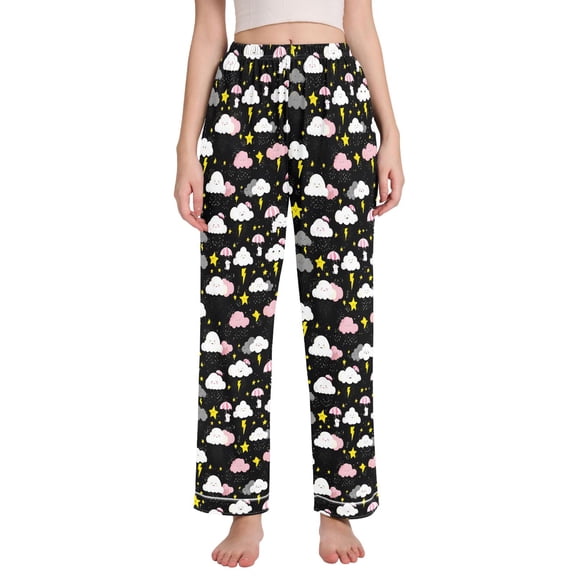 joogoo Women Cute Stars Cloud Pajamas Pants Lounge Bottoms Pjs with Pockets M