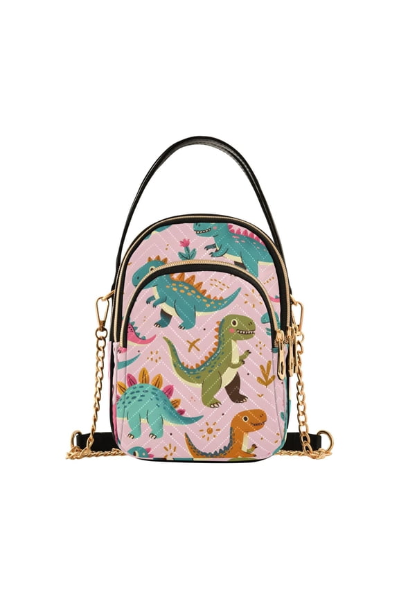 Women Dinosaur Cartoon Chain Crossbody Bags Shoulder Handbag Phone Purse
