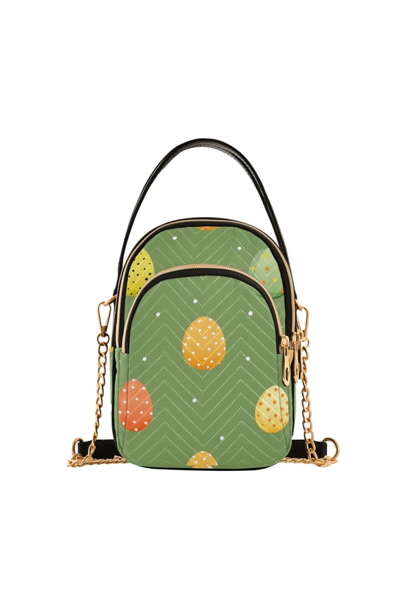 Women Eggs Easter Polka Dots Chain Crossbody Bags Shoulder Handbag Phone Purse