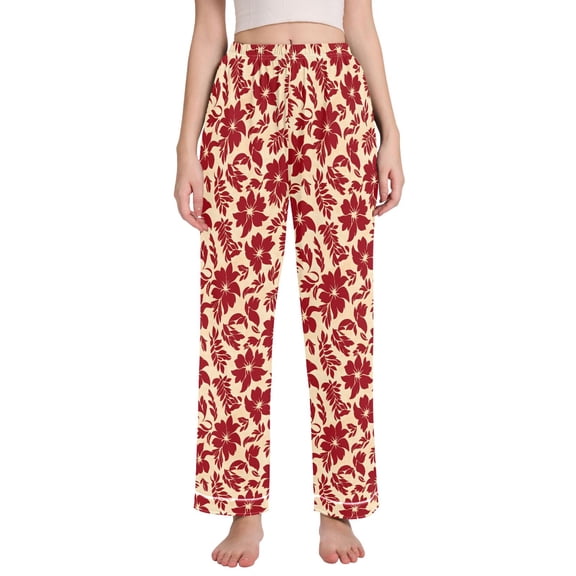 joogoo Women Elegant Tropical Floral-p9 Pajamas Pants Lounge Bottoms Pjs with Pockets XXL