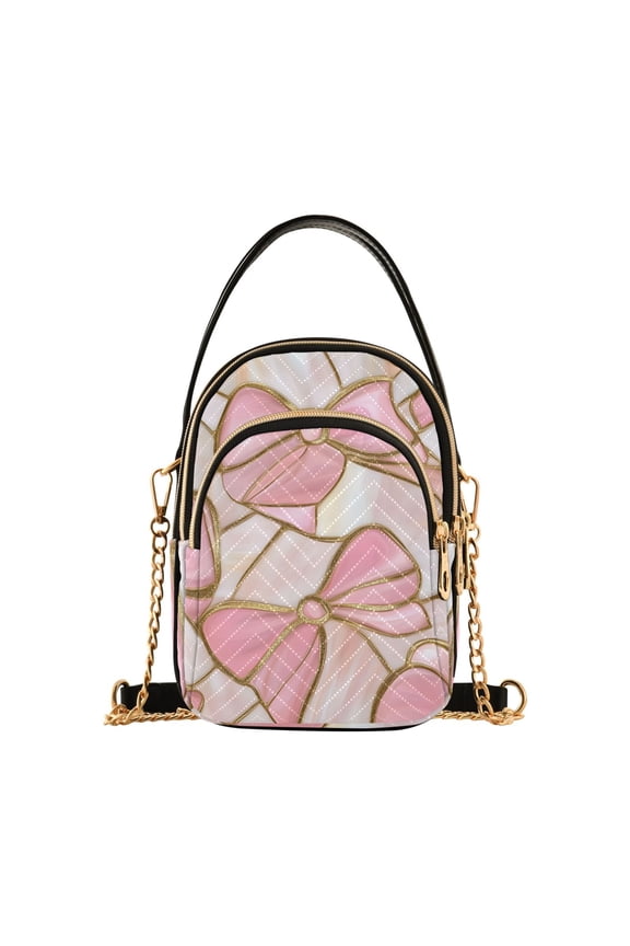 Women Ethnic Bows Chain Crossbody Bags Shoulder Handbag Phone Purse