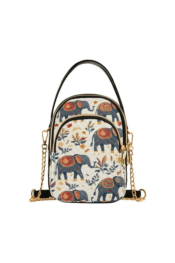 Women Ethnic Cute Elephant Chain Crossbody Bags Shoulder Handbag Phone Purse