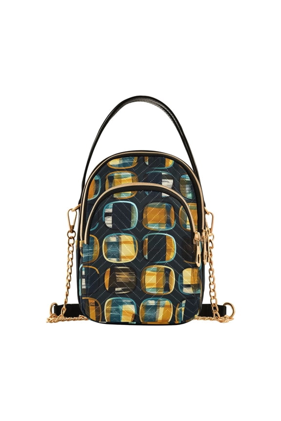 Women Fashion Digital Paper Chain Crossbody Bags Shoulder Handbag Phone Purse