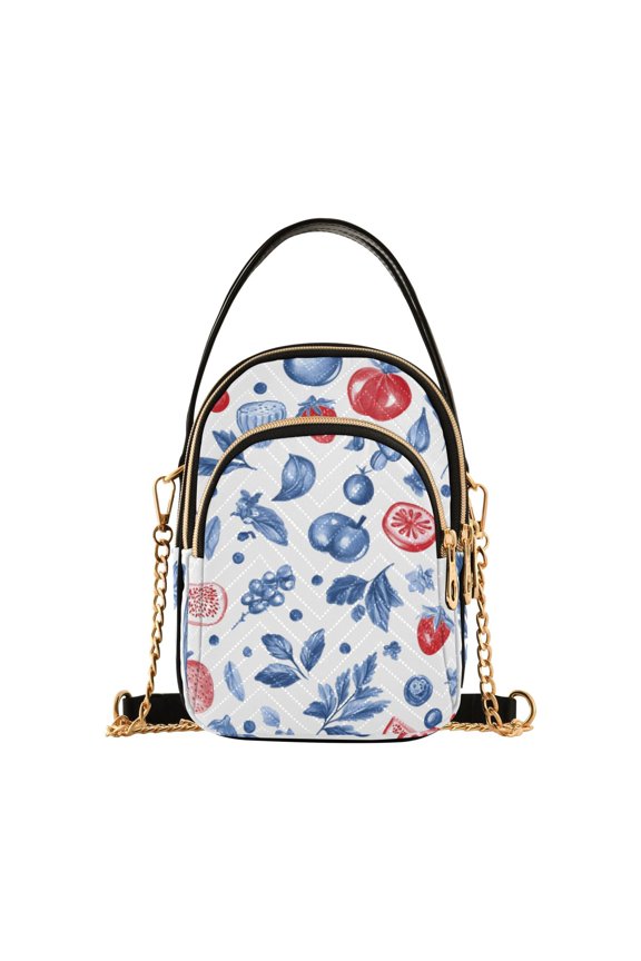 Women Fruits Pattern Chain Crossbody Bags Shoulder Handbag Phone Purse