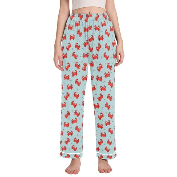 joogoo Women Funny Crabs Pajamas Pants Lounge Bottoms Pjs with Pockets M