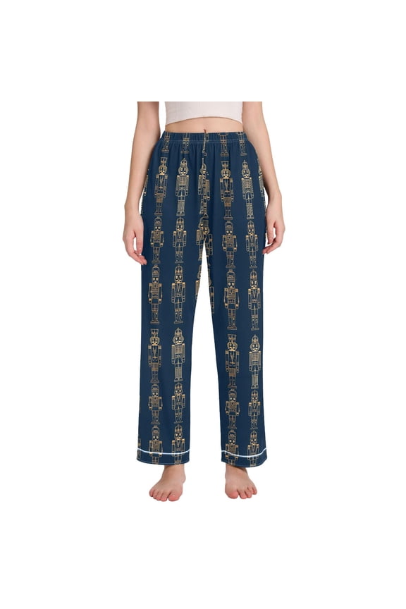 Women Golden Nutcrackers Pajamas Pants Lounge Bottoms Pjs with Pockets XL
