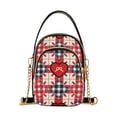 thumbnail image 1 of joogoo Women Heart on Checkered Chain Crossbody Bags Shoulder Handbag Phone Purse, 1 of 5