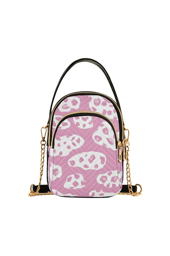 Women Leopard-a1 Pattern Chain Crossbody Bags Shoulder Handbag Phone Purse