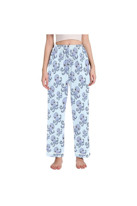 Women Octopus Cute Pajamas Pants Lounge Bottoms Pjs with Pockets XXL