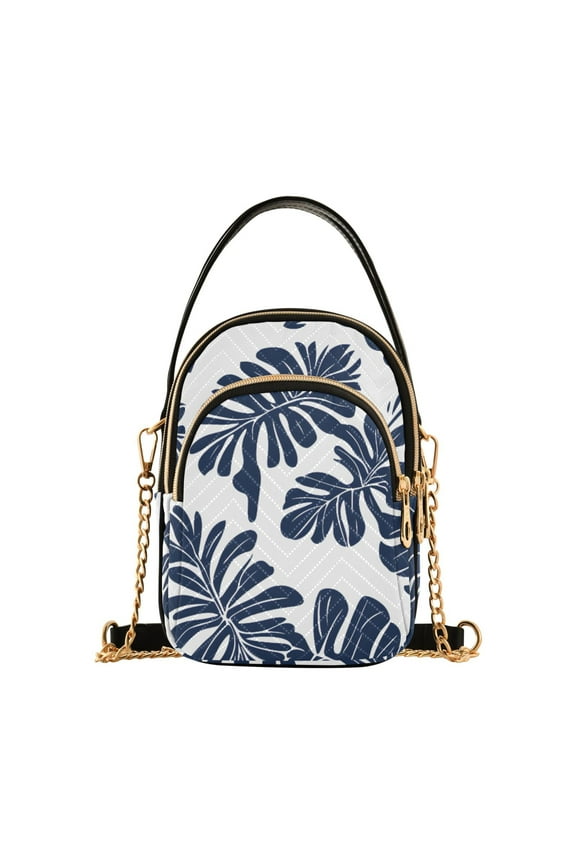 Women Palm Leaf-e7 Chain Crossbody Bags Shoulder Handbag Phone Purse