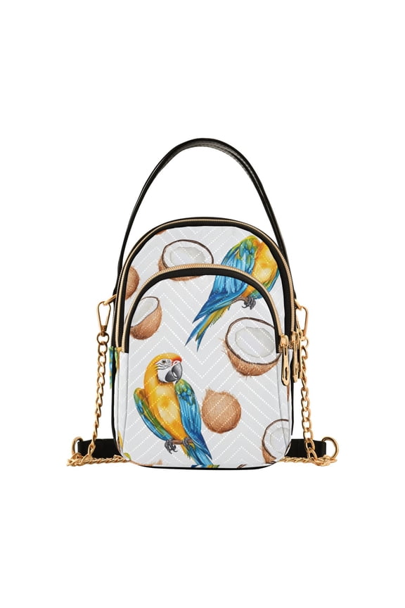 Women Parrots Coconut Chain Crossbody Bags Shoulder Handbag Phone Purse