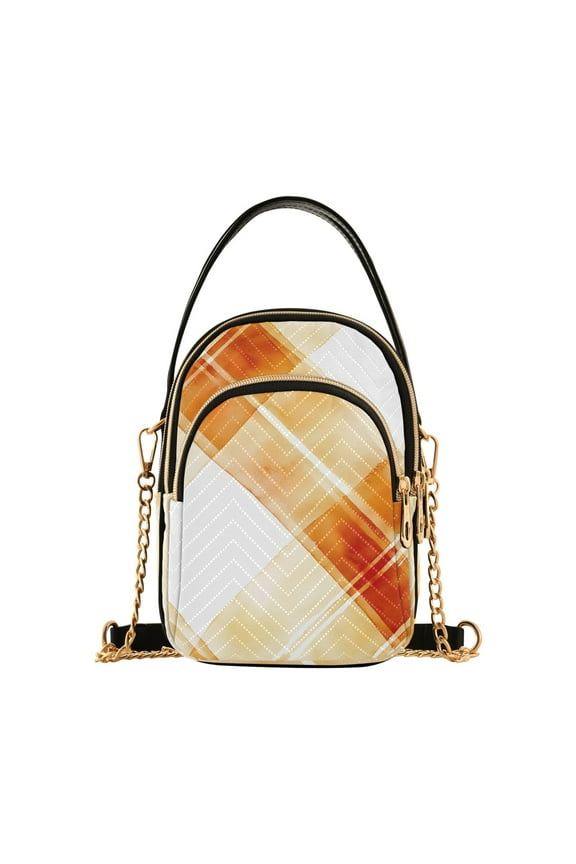 Women Retro Checkered Grid-c1 Chain Crossbody Bags Shoulder Handbag Phone Purse