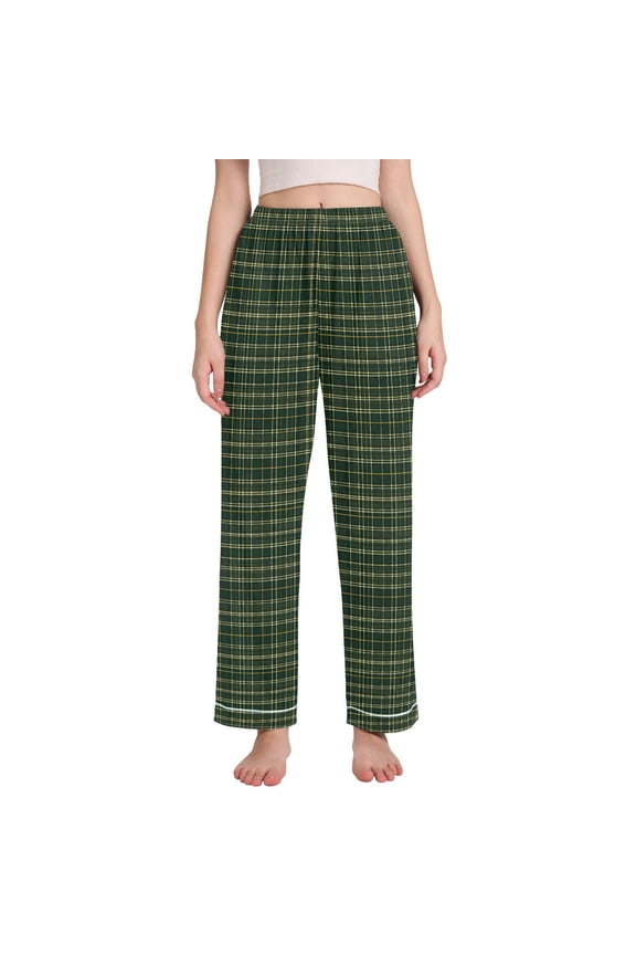 Women Retro Checkered-a3 Pajamas Pants Lounge Bottoms Pjs with Pockets M