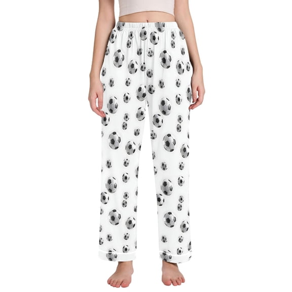 joogoo Women Soccer Football Pajamas Pants Lounge Bottoms Pjs with Pockets M