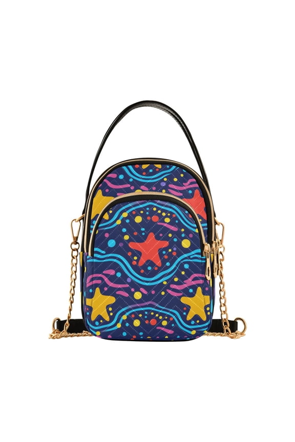 Women Stars on Wave Chain Crossbody Bags Shoulder Handbag Phone Purse