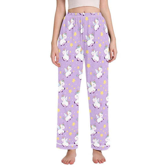 joogoo Women Unicorn Cute Star Pajamas Pants Lounge Bottoms Pjs with Pockets XXL