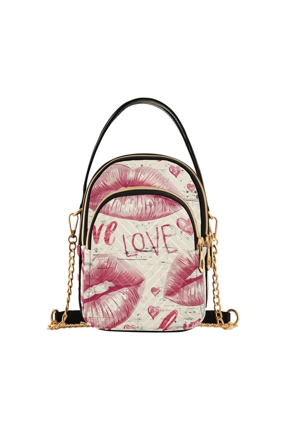 Women Valentine's Day Love Chain Crossbody Bags Shoulder Handbag Phone Purse