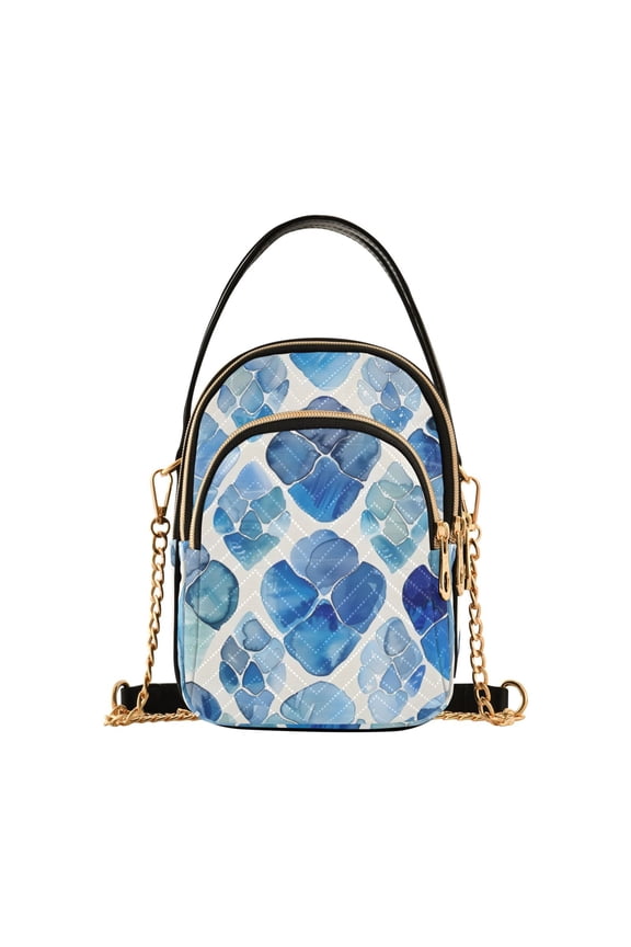 Women Watercolor Tortoise Shell Chain Crossbody Bags Shoulder Handbag Phone Purse