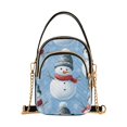 thumbnail image 1 of joogoo Women Winter Snowmans with Scarf Chain Crossbody Bags Shoulder Handbag Phone Purse, 1 of 5
