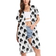 thumbnail image 1 of joogoo Women's Black Mushrooms Beach Cover Up Kimono Swimsuit Summer Cardigan Swimwear M, 1 of 6