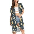thumbnail image 1 of joogoo Women's Boho Moon and Star Beach Cover Up Kimono Swimsuit Summer Cardigan Swimwear L, 1 of 6