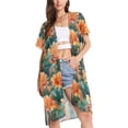 thumbnail image 1 of joogoo Women's Cactus Flowers Beach Cover Up Kimono Swimsuit Summer Cardigan Swimwear S, 1 of 6