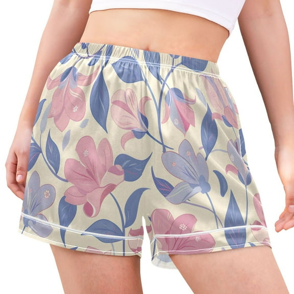 joogoo Women's Pajama Lounge Shorts Abstract Flower Bottoms Sleep Short L