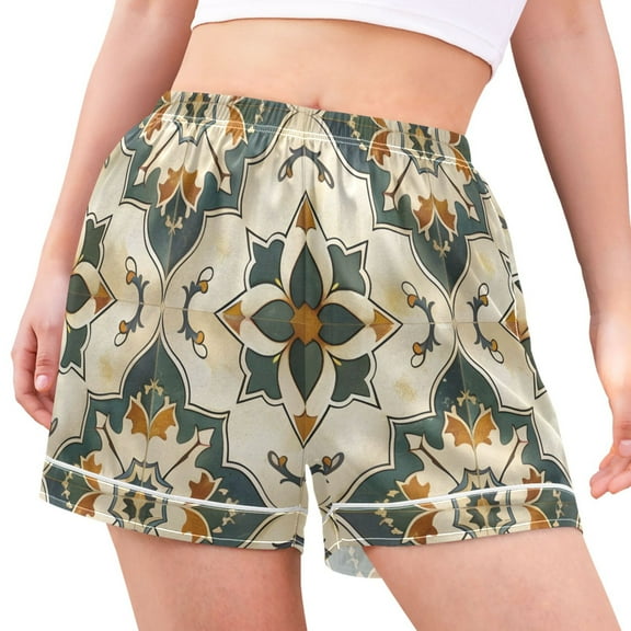 joogoo Women's Pajama Lounge Shorts Bohomia Art Print Bottoms Sleep Short XL
