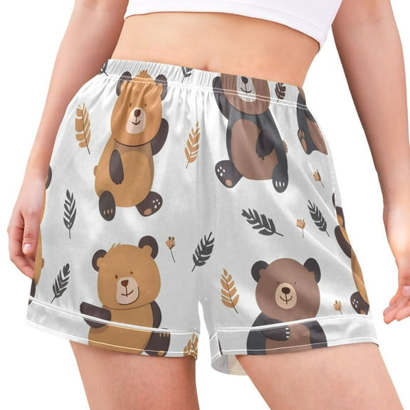joogoo Women's Pajama Lounge Shorts Cartoon Bear Bottoms Sleep Short M