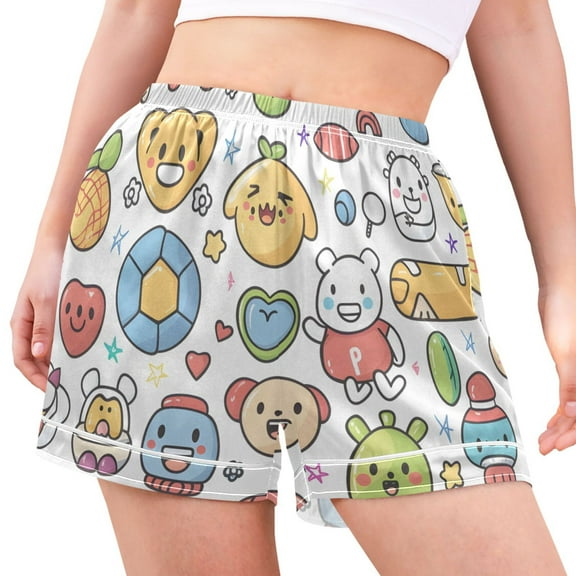 joogoo Women's Pajama Lounge Shorts Cartoon Dogs Print Bottoms Sleep Short M