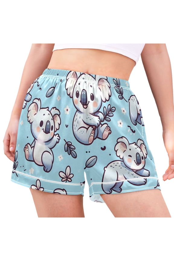 Women's Pajama Lounge Shorts Cartoon Koala with Leaf Bottoms Sleep Short XL