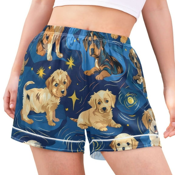 joogoo Women's Pajama Lounge Shorts Cartoon Puppy Dog Bottoms Sleep Short L