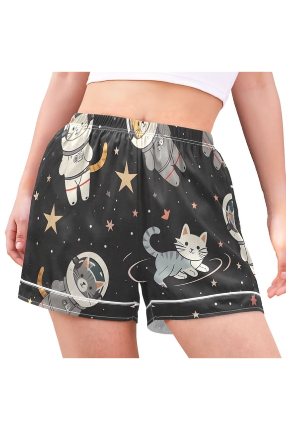 Women's Pajama Lounge Shorts Cats on Space Bottoms Sleep Short XXL