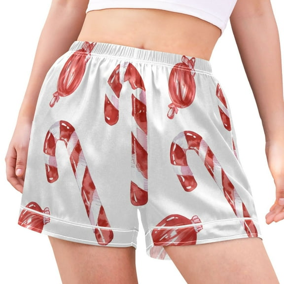 joogoo Women's Pajama Lounge Shorts Christmas Multi Candy Bottoms Sleep Short M
