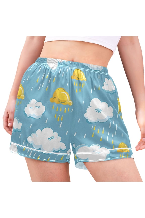 Women's Pajama Lounge Shorts Clouds and Rain Bottoms Sleep Short S