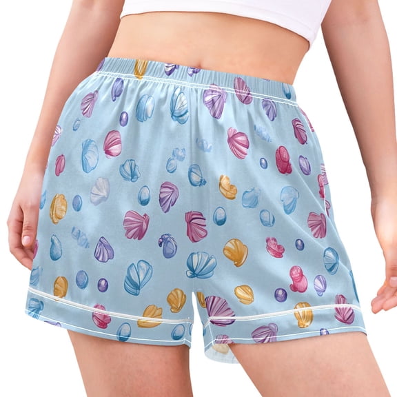 joogoo Women's Pajama Lounge Shorts Colorful Seashell Bottoms Sleep Short XL