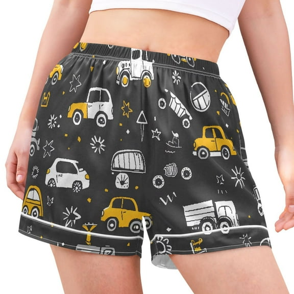 joogoo Women's Pajama Lounge Shorts Cute Cars Trucks Bottoms Sleep Short XL