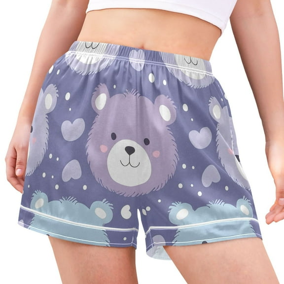 joogoo Women's Pajama Lounge Shorts Cute Cartoon Bear Bottoms Sleep Short M