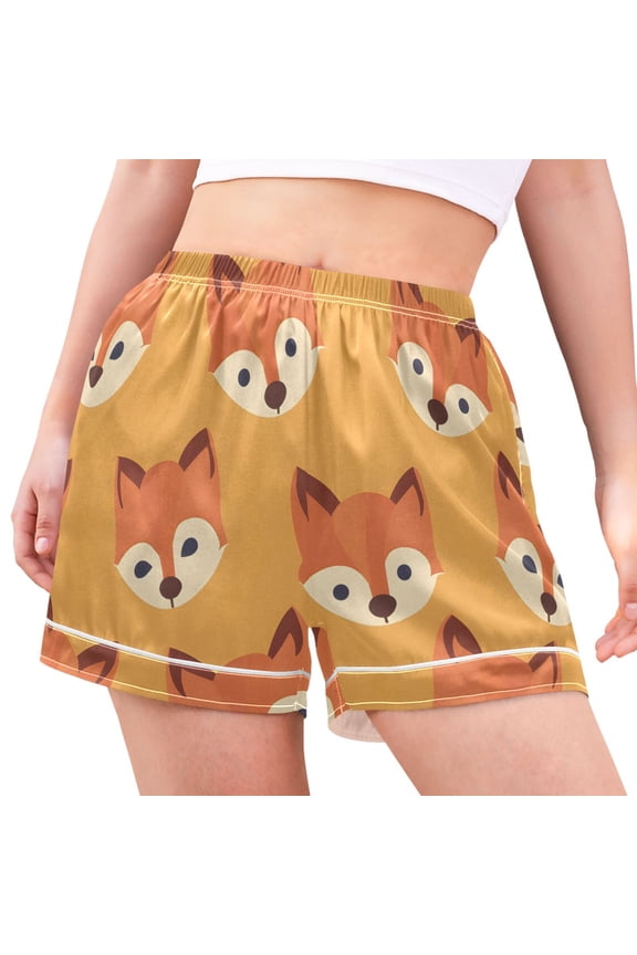 Women's Pajama Lounge Shorts Cute Fox Bottoms Sleep Short XXL