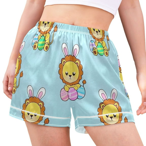 joogoo Women's Pajama Lounge Shorts Cute Lion Bottoms Sleep Short XL