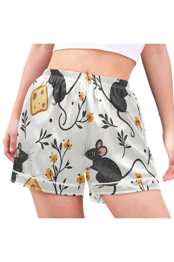 Women's Pajama Lounge Shorts Cute Mouse Rat Bottoms Sleep Short XXL