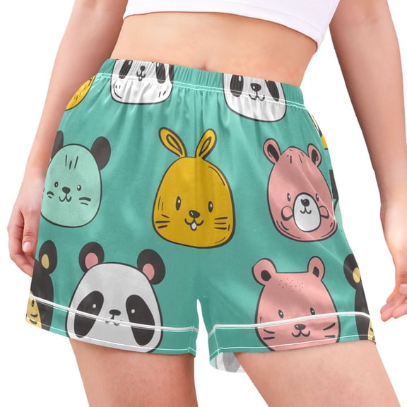 joogoo Women's Pajama Lounge Shorts Cute Rabbits Panda Cats Bottoms Sleep Short XL