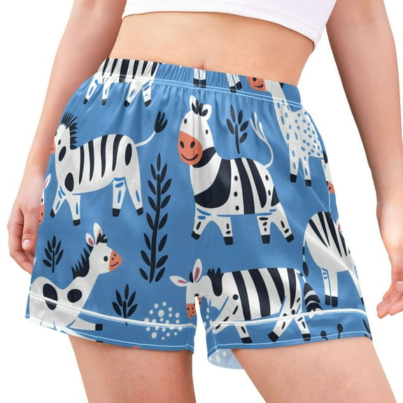joogoo Women's Pajama Lounge Shorts Cute Zebras Cows Bottoms Sleep Short XL