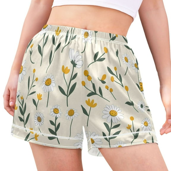 joogoo Women's Pajama Lounge Shorts Daisy Floral Bottoms Sleep Short L