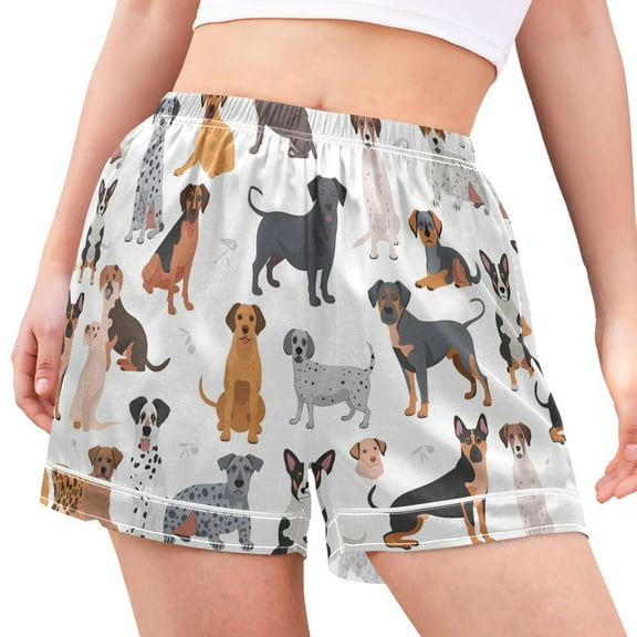 joogoo Women's Pajama Lounge Shorts Different Cartoon Funny Dogs Bottoms Sleep Short M