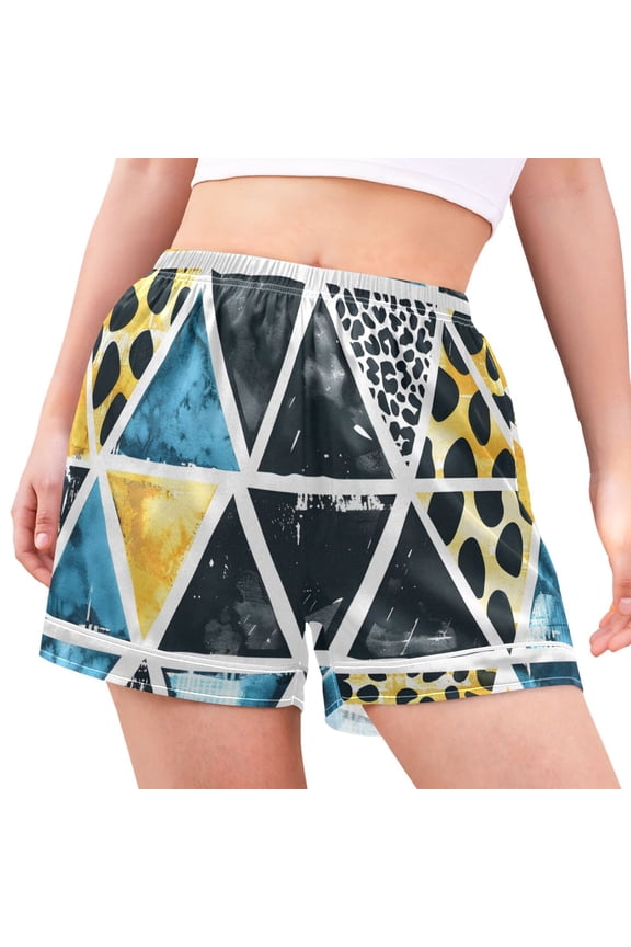 Women's Pajama Lounge Shorts Geometric Leopard Stripes Bottoms Sleep Short M