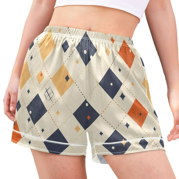 joogoo Women's Pajama Lounge Shorts Geometry Pattern Bottoms Sleep Short S