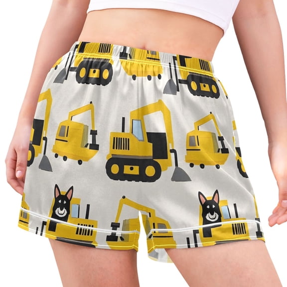 joogoo Women's Pajama Lounge Shorts Husky Dog in Truck Bottoms Sleep Short XXL